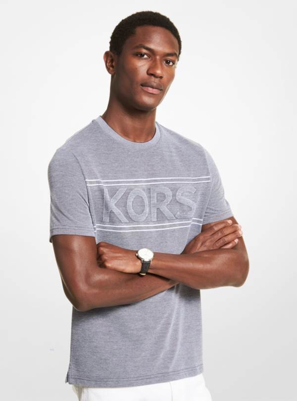 Panske Tricko Michael Kors KORS Birdseye Cotton Blend Indigo - Oblecenie Michael Kors Sleva | IJOGD-2495